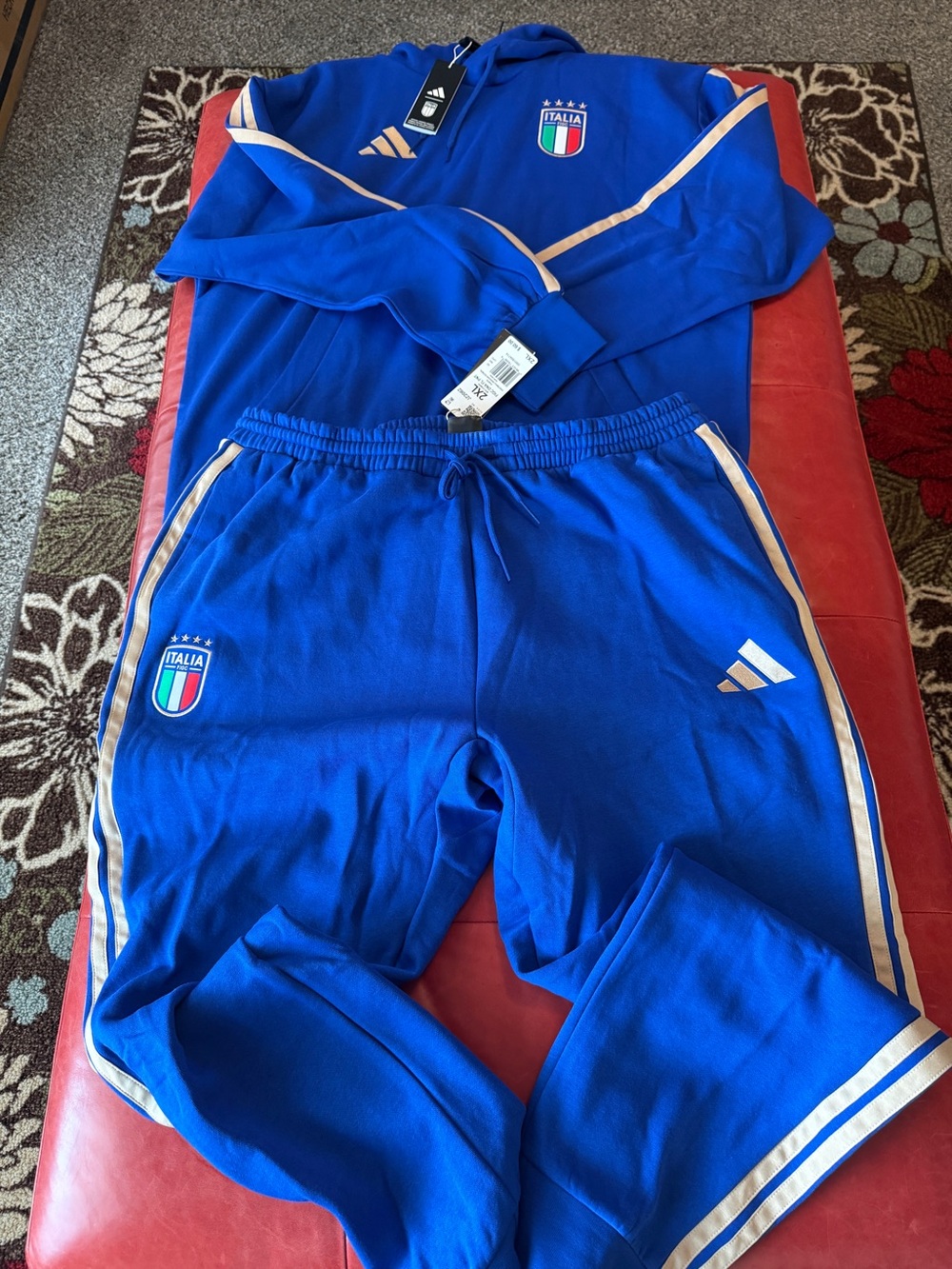 adidas Blue Italia Sweatshirt size XL and pants size XXL